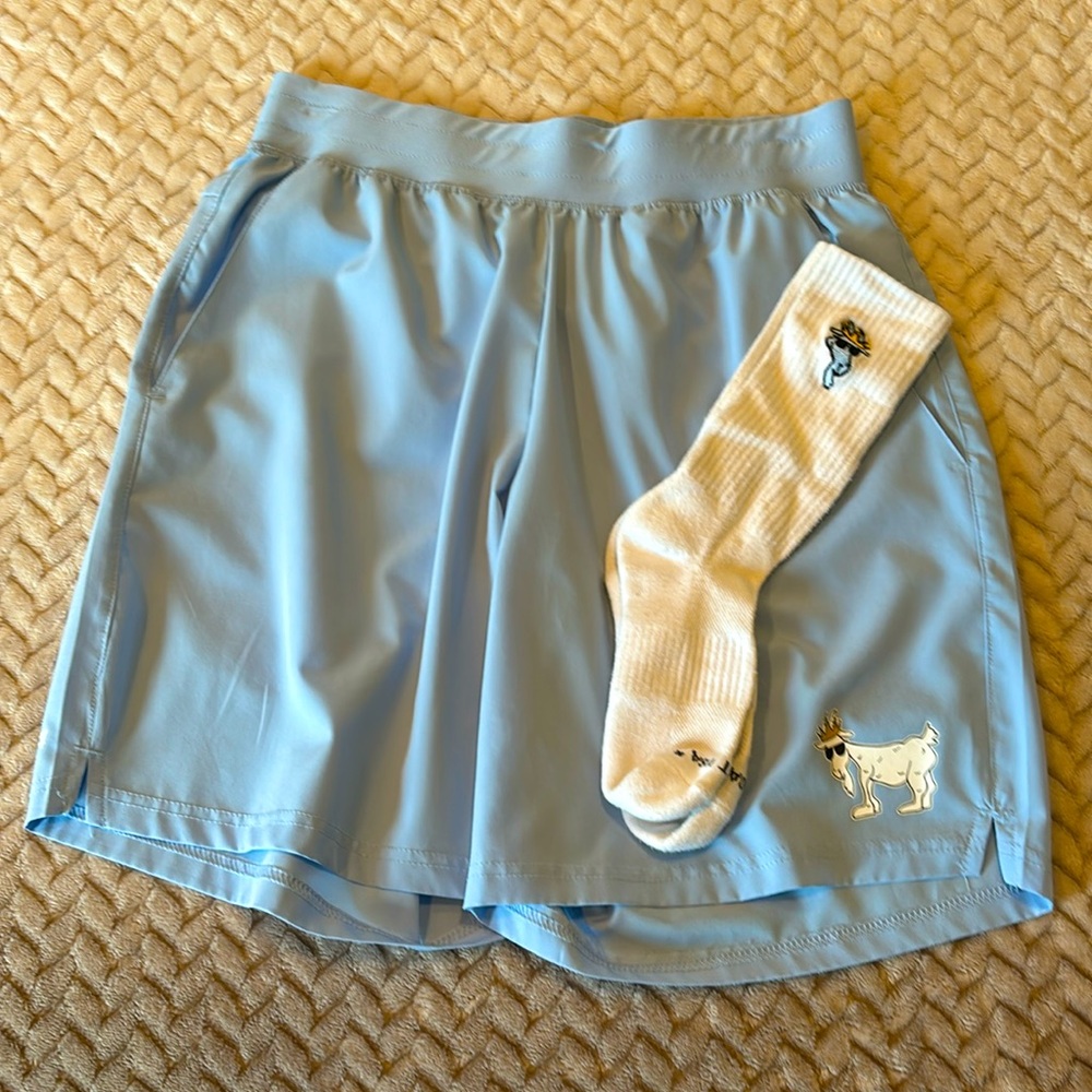 GOAT shorts and socks